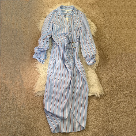 NWT Veronica Beard Afton Striped Wrap Dress size 4 - Picture 4 of 6